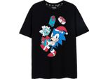 Sonic The Hedgehog - Maglietta Da Uomo - Design Natalizio NS7940 (Xxl) (Nero)