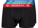 Henleys - Boxer "Primas"" Da Uomo (Confezione Da 3) BG1333 (Xl) (Nero)"