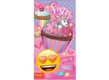 Emoji - Biglietto Di Auguri "Sorella"", Compleanno - Cartoncino SG33585 (Taglia Unica) (Rosa)"