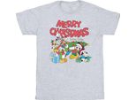 Disney - Maglietta "Topolino E Amici - Auguri D'inverno"" Da Uomo BI41211 (5XL) (Grigio)"