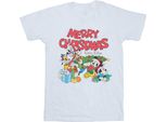 Disney - Maglietta "Topolino E Amici - Auguri D'inverno"" Da Uomo BI41211 (5XL) (Bianco)"