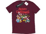Disney - Maglietta "Topolino E Amici - Auguri D'inverno"" Da Uomo BI41211 (Xxl) (Borgogna)"