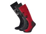 TOG24 - Calze Da Sci "Bergenz"" Da Uomo (Confezione Da 3) TG371 (40,5 Eu - 45,5 Eu) (Nero/Chili-Pepper-Red/Grigio Scuro)"