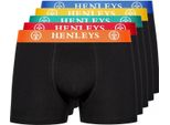 Henleys - Boxer "Primas"" Da Uomo (Confezione Da 5) BG1320 (Xxl) (Nero)"