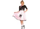 Bristol Novelty - Costume "Sock Hop Sally"" - Donna BN6052 (M) (Nero/Rosa)"
