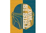 Star Wars Mandalorian - Stampa Su Tela "Mezza Citazione"" PM9121 (80 Cm X 60 Cm) (Giallo/Blu)"