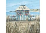 Diane Demirci - Leinwanddruck "Beach Cafe"" PM9814 (60 Cm X 60 Cm) (Blau/Braun)"