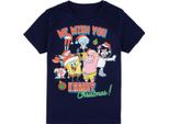 Spongebob Squarepants - Maglietta "Krabby Christmas"" Per Bambini NS7888 (104) (Marineblau)"