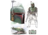 Star Wars: Il Libro Di Boba Fett - Stampa Su Tela "Schizzi Concettuali"" PM9716 (40 Cm X 30 Cm) (Bianco/Verde)"