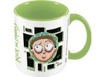 Rick And Morty - Tazza Da Caffè "Pixel Breakout"", Interno Bicolore PM9737 (Taglia Unica) (Verde/Bianco/Nero)"