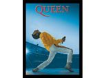 Queen - Poster Incorniciato "Live At Wembley"" PM9306 (40 Cm X 30 Cm) (Blu)"