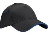 Beechfield - Cappello Da Baseball Con Visiera A Sandwich PC7033 (Taglia Unica) (Nero/Blu Reale)