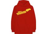 The Strokes - Felpa Con Cappuccio Logo Per Uomo/Donna Unisex RO4988 (S) (Rosso)