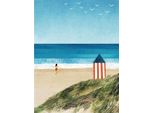 Henry Rivers - Leinwanddruck "Beach Girl I"" PM10399 (50 Cm X 40 Cm) (Blau/GrüN)"