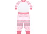 Larkwood - Pigiama Con Pantaloni Lunghi Per Bambini RW10023 (86) (Rosa/Bianco)