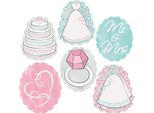 Unique Party - Disegni Assortiti - Adesivi Per Anniversario Di Matrimonio 24 Pezzi SG35615 (Taglia Unica) (Colorato)