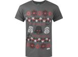 Star Wars Herren Darth Vader Maglietta Natalizia Fair Isle NS4036 (M) (Anthrazit)