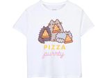Pusheen - Maglietta "Pizza Purrty"" Per Bambina A Maniche Corte NS8402 (158-164) (Bianco)"