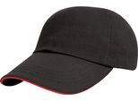 Result Headwear - Cappello Da Baseball Con Visiera A Sandwich RW10216 (Taglia Unica) (Nero/Rosso)