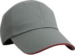 Result Headwear - Cappello Da Baseball Con Visiera A Sandwich RW10215 (Taglia Unica) (Grigio/Rosso)