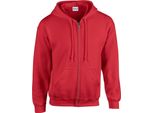 Gildan - Felpa Con Cappuccio A Zip Intera Da Uomo PC6649 (L) (Rosso)