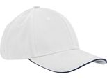 Beechfield - Cappello "Classic"" Con Visiera A Sandwich PC6997 (Taglia Unica) (Bianco/Blu Scuro)"
