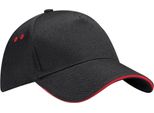 Beechfield - Cappello Da Baseball Con Visiera A Sandwich PC7033 (Taglia Unica) (Nero/Rosso)
