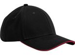 Beechfield - Cappello "Classic"" Con Visiera A Sandwich PC6997 (Taglia Unica) (Nero/Rosso)"