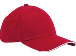 Beechfield - Cappello "Classic"" Con Visiera A Sandwich PC6997 (Taglia Unica) (Rosso/Bianco)"