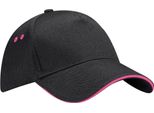 Beechfield - Cappello Da Baseball Con Visiera A Sandwich PC7033 (Taglia Unica) (Nero/Fucsia)