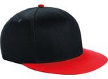 Beechfield - Cappellino Snapback Per Bambini PC7044 (Taglia Unica) (Nero/Rosso Brillante)