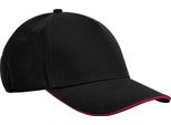 Beechfield - Cappello "Classic"" Con Visiera A Sandwich PC6994 (Taglia Unica) (Nero/Rosso)"
