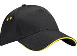 Beechfield - Cappello Da Baseball Con Visiera A Sandwich PC7033 (Taglia Unica) (Nero/Giallo)