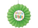 Unique Party - Motivo A Punti - Decorazione A Ventaglio, Carta Velina, Compleanno SG28774 (Taglia Unica) (Verde/Bianco)