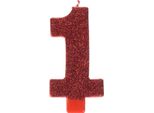 Amscan - Candela Di Compleanno "1"" - Cera SG24874 (Taglia Unica) (Rosso)"