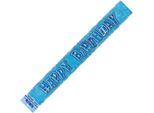 Unique Party - Glitter - Bandiera, Foil, Buon Compleanno SG34398 (Taglia Unica) (Blu/Argento)