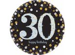 Amscan - Piatto Party "Sparkling Celebration"", 30° Compleanno 8-Pack SG9896 (Taglia Unica) (Oro)"