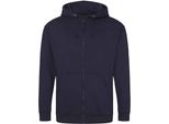 Awdis - Felpa Con Cappuccio E Zip Integrale Da Uomo PC5104 (L) (Blu Navy)