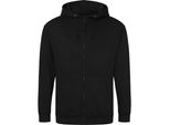 Awdis - Felpa Con Cappuccio E Zip Integrale Da Uomo PC5104 (Xxl) (Nero)
