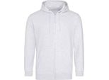 Awdis - Felpa Con Cappuccio E Zip Integrale Da Uomo PC5104 (S) (Ash)