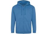 Awdis - Felpa Con Cappuccio E Zip Integrale Da Uomo PC5104 (L) (Blu Zaffiro)