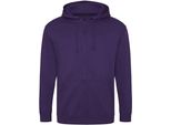 Awdis - Felpa Con Cappuccio E Zip Integrale Da Uomo PC5104 (Xxl) (Viola)