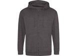 Awdis - Felpa Con Cappuccio E Zip Integrale Da Uomo PC5104 (Xxl) (Carbone)