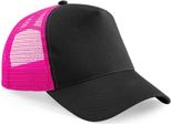 Beechfield - Cappello Trucker Snapback Per Uomini/Donne Unisex PC5762 (Taglia Unica) (Nero/Fucsia)