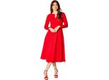 Principles - Vestito Midi Con Pieghe Per Donna DH7748 (42 It) (Rosso)