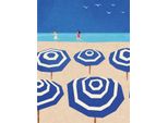 Henry Rivers - Stampa Su Tela, Parasol PM10481 (40 Cm X 30 Cm) (Blu/Bianco)