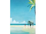 Henry Rivers - Leinwanddruck "Elephant Beach"" PM10483 (40 Cm X 30 Cm) (Blau)"