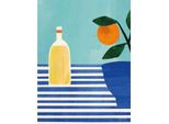 Henry Rivers - Stampa Su Tela "Orange Juice"" PM10435 (40,5 Cm X 30,5 Cm X 4 Cm) (Blu/Bianco)"