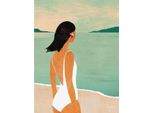 Henry Rivers - Leinwanddruck "Beach Girl Iii"" PM10477 (50 Cm X 40 Cm) (Blau/Weiß)"