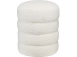 Homcom Sgabello, Poggiapiedi, Sgabello Rotondo Imbottito, Poggiapiedi Con Cuscino, Per Soggiorno, Camera Da Letto, Bianco Crema, Ø40 X 45 Cm